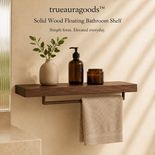 Trueauragoods™ Solid Wood Floating Bathroom Shelf