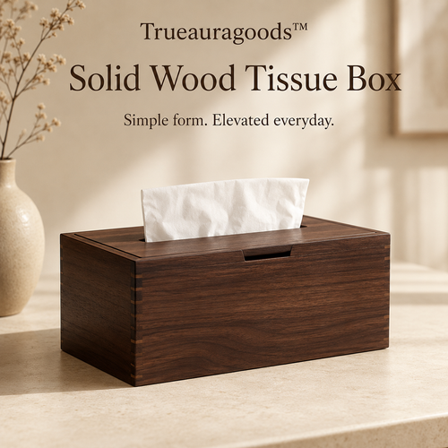 Trueauragoods™ Solid Wood Tissue Box